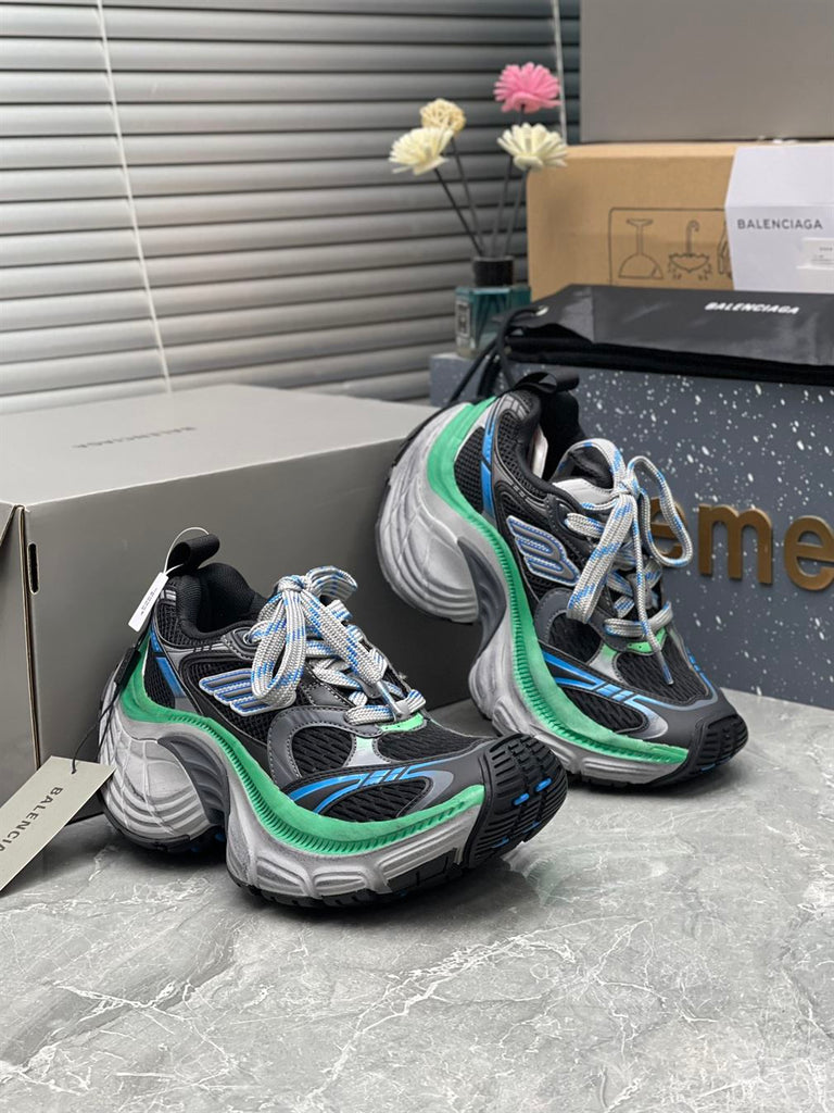 BALENCIAGA 10XL SNEAKER IN BLACK/GREY/BLUE/GREEN - B010