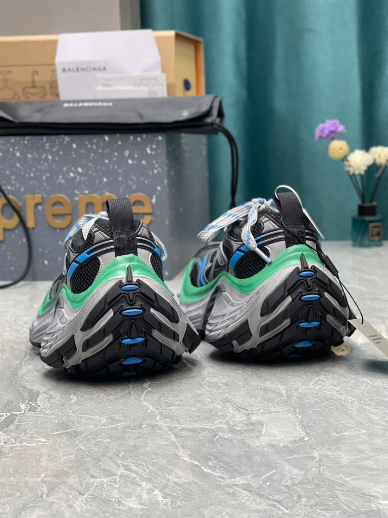 BALENCIAGA 10XL SNEAKER IN BLACK/GREY/BLUE/GREEN - B010