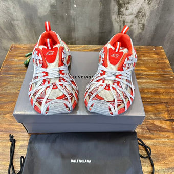 BALENCIAGA 3XL EXTREME LACE SNEAKER IN ORANGE/BEIGE - B054