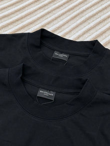 BALENCIAGA BB CLASSIC BALENCIAGA CROPPED T-SHIRT OVERSIZED IN BLACK - Y029