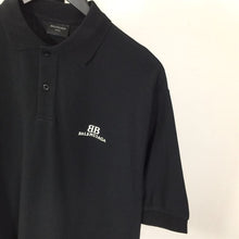 BALENCIAGA BB CLASSIC BALENCIAGA POLO SHIRT OVERSIZED IN BLACK - Y036