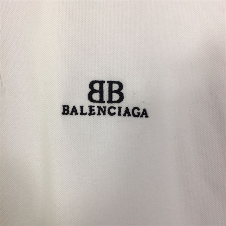 BALENCIAGA BB CLASSIC BALENCIAGA POLO SHIRT OVERSIZED IN WHITE - Y037