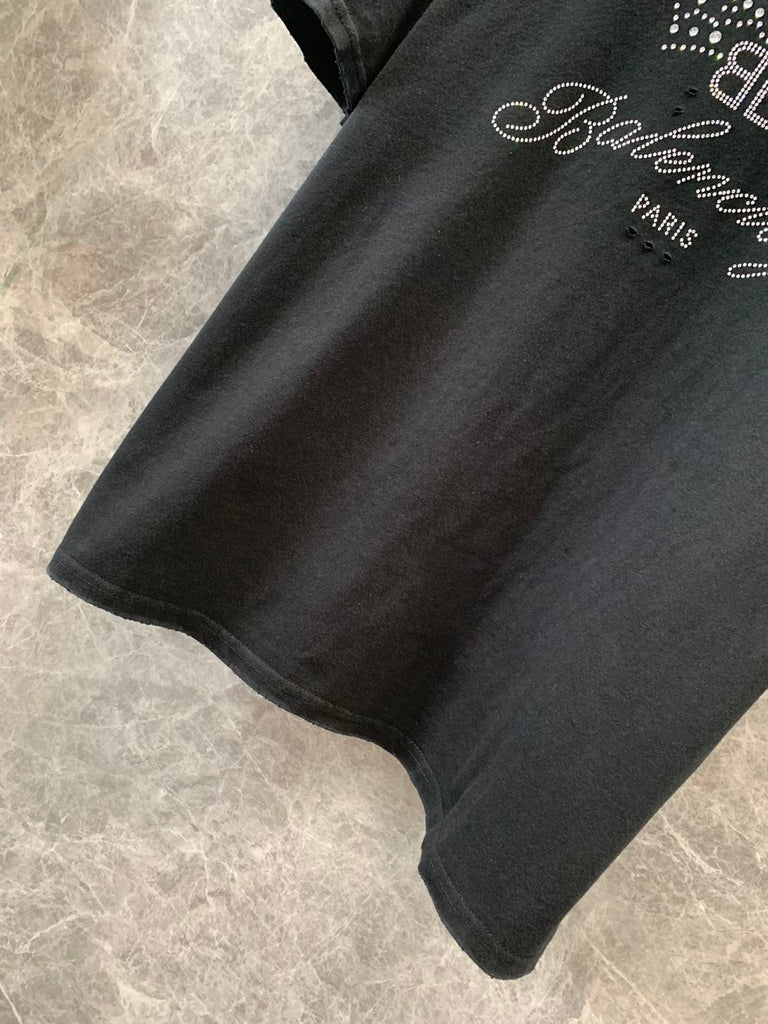 BALENCIAGA BB MOTEL T-SHIRT MEDIUM FIT IN BLACK - Y003