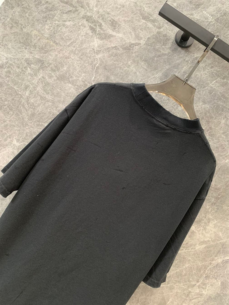 BALENCIAGA BB MOTEL T-SHIRT MEDIUM FIT IN BLACK - Y003