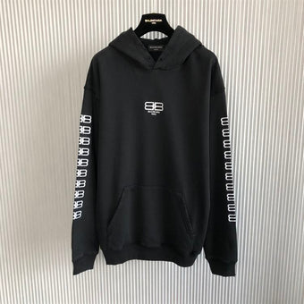 BALENCIAGA BB PARIS ICON MEDIUM FIT HOODIE - BH044