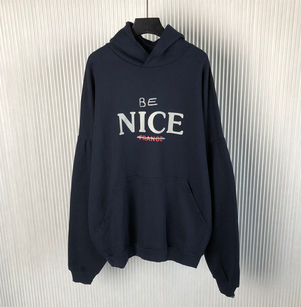 BALENCIAGA BE NICE PRINTED HOODIE - BH016