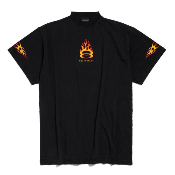 BALENCIAGA BURNING UNITY T-SHIRT OVERSIZED IN BLACK - Y001