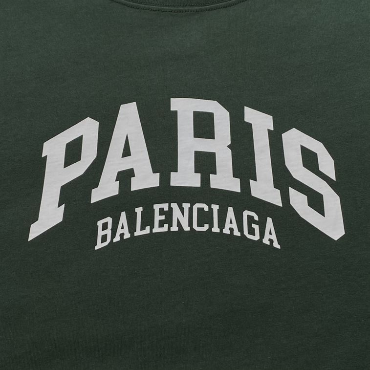 BALENCIAGA CITIES PARIS T-SHIRT IN DARK GREEN - Y047