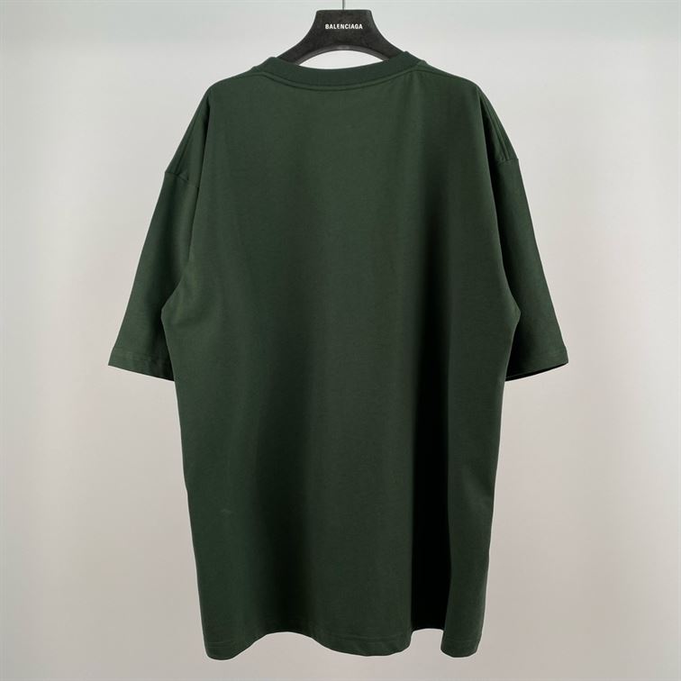 BALENCIAGA CITIES PARIS T-SHIRT IN DARK GREEN - Y047