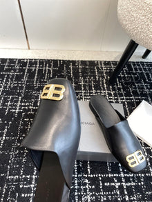 BALENCIAGA COSY BB LOGO MULES - E010