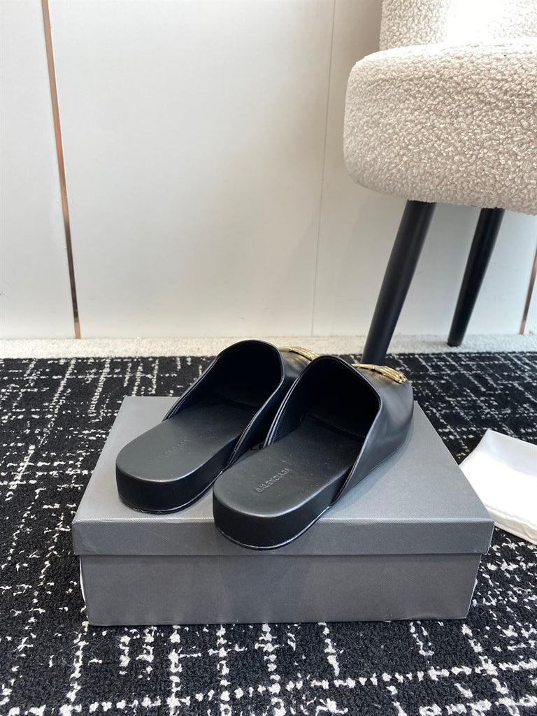 BALENCIAGA COSY BB LOGO MULES - E010