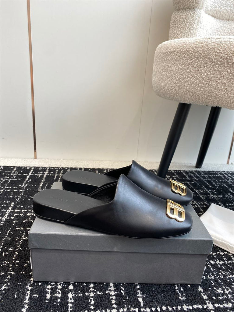 BALENCIAGA COSY BB LOGO MULES - E010