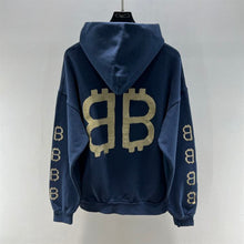 BALENCIAGA CRYPTO HOODIE MEDIUM FIT IN BLUE - BH001