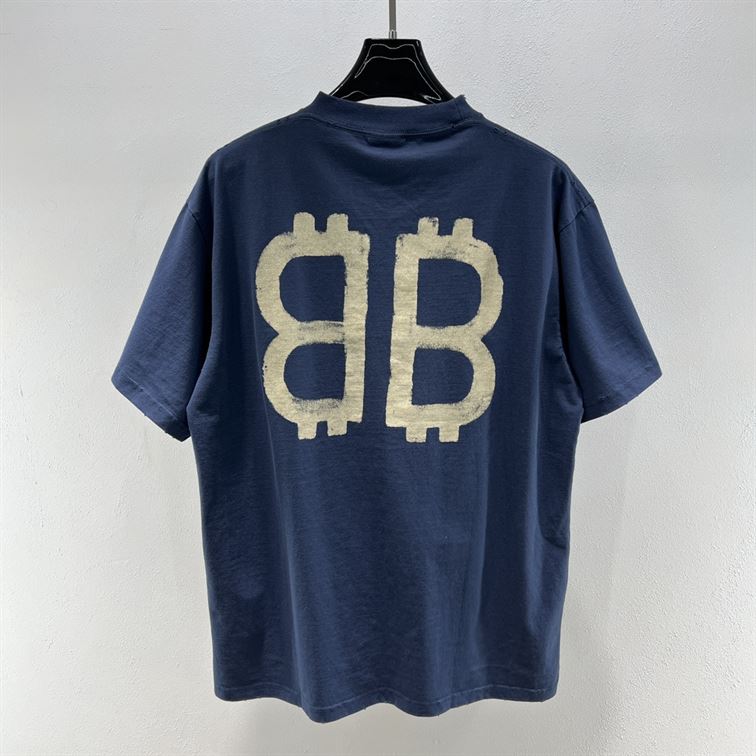 BALENCIAGA CRYPTO T-SHIRT IN BLUE - Y023