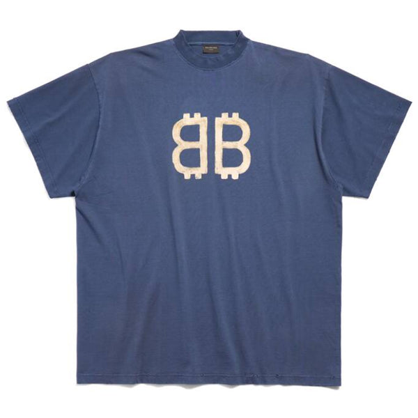 BALENCIAGA CRYPTO T-SHIRT IN BLUE - Y023