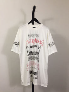 BALENCIAGA DIY METAL T-SHIRT LARGE FIT IN WHITE BLACK RED - Y050