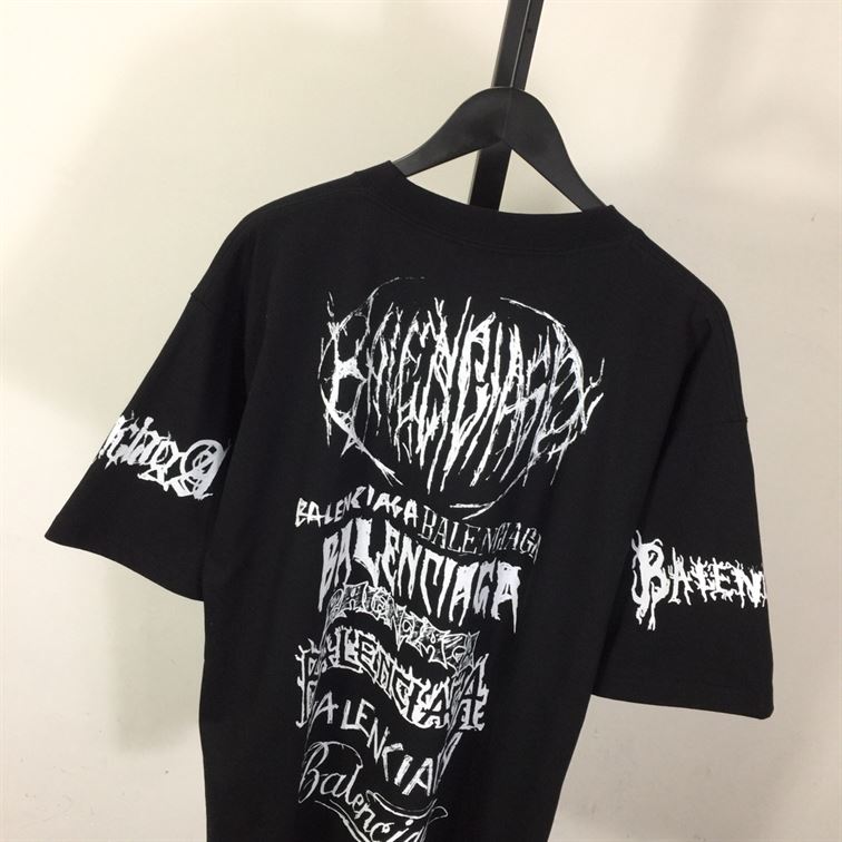 BALENCIAGA DIY METAL T-SHIRT LARGE FIT IN WHITE BLACK - Y051