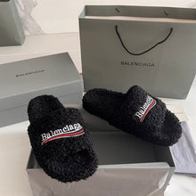 BALENCIAGA FURRY SLIDE BLACK - E047