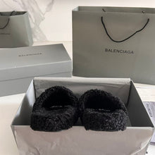 BALENCIAGA FURRY SLIDE BLACK - E047