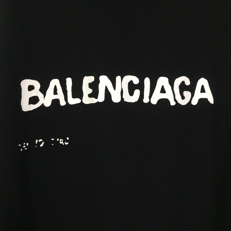 BALENCIAGA HAND-DRAWN BALENCIAGA HOODIE MEDIUM FIT IN BLACK - BH015