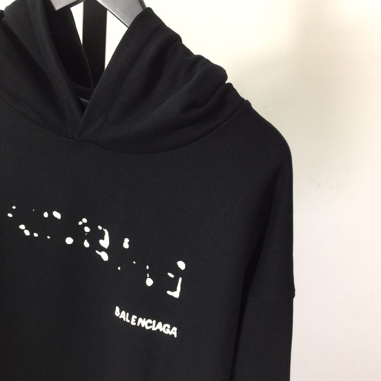 BALENCIAGA HAND-DRAWN BALENCIAGA HOODIE MEDIUM FIT IN BLACK - BH015