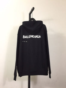 BALENCIAGA HAND-DRAWN BALENCIAGA HOODIE MEDIUM FIT IN BLACK - BH015