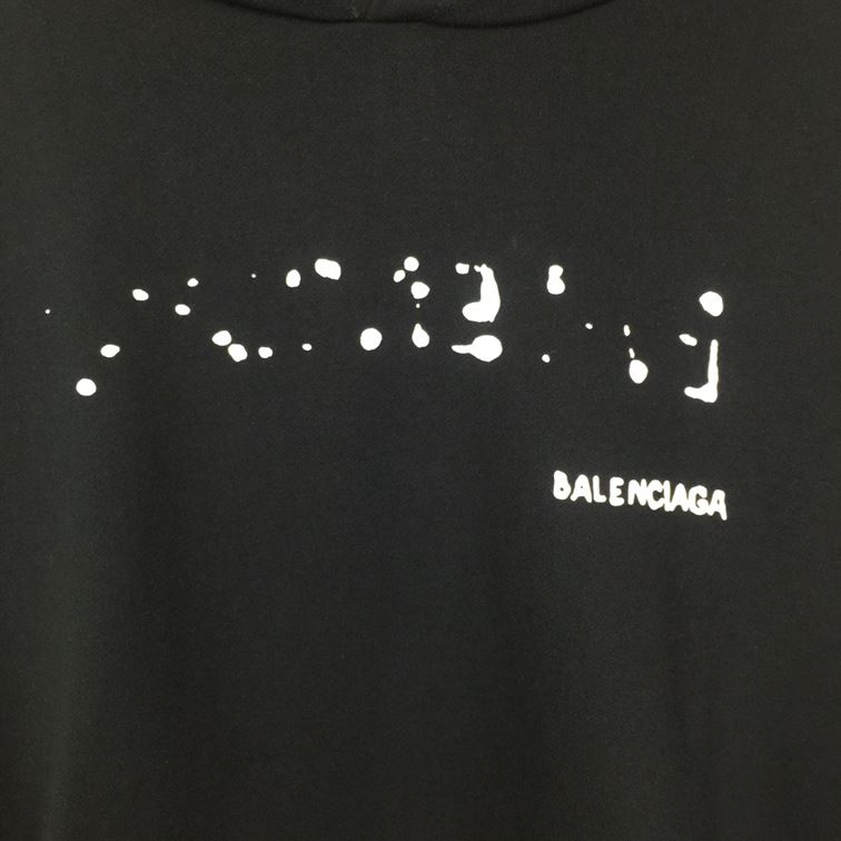 BALENCIAGA HAND-DRAWN BALENCIAGA HOODIE MEDIUM FIT IN BLACK - BH015