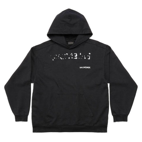 BALENCIAGA HAND-DRAWN BALENCIAGA HOODIE MEDIUM FIT IN BLACK - BH015