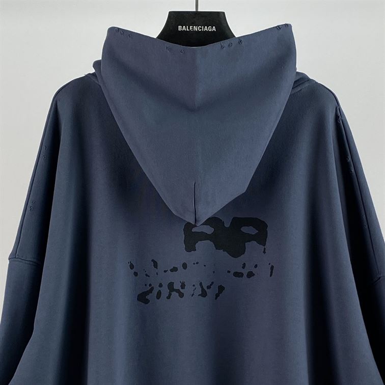 BALENCIAGA HAND-DRAWN BB ICON HOODIE LARGE FIT - BH010