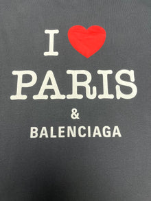 BALENCIAGA I LOVE PARIS & BALENCIAGA T-SHIRT OVERSIZED IN BLACK - Y017