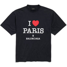 BALENCIAGA I LOVE PARIS & BALENCIAGA T-SHIRT OVERSIZED IN BLACK - Y017