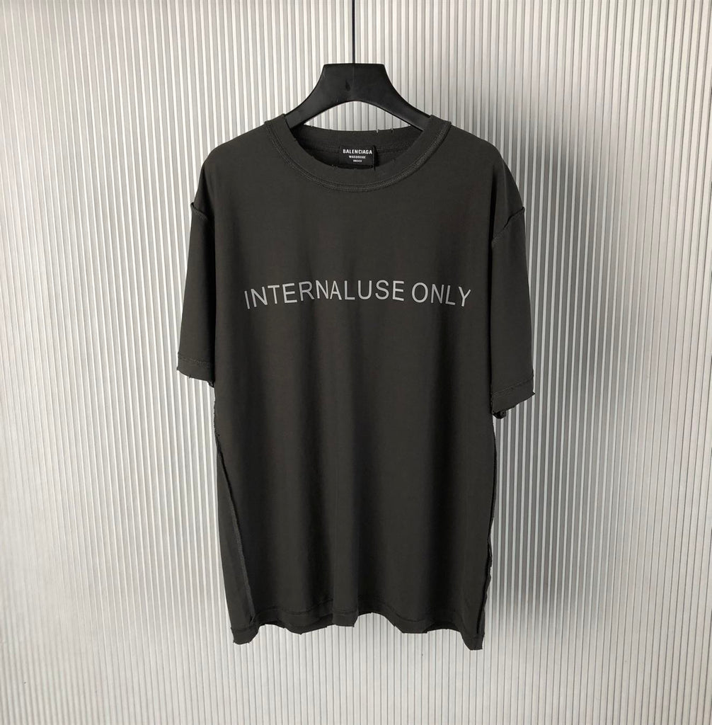 BALENCIAGA INTERNAL USE ONLY INSIDE-OUT T-SHIRT IN BLACK - Y022