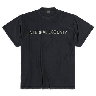 BALENCIAGA INTERNAL USE ONLY INSIDE-OUT T-SHIRT IN BLACK - Y022