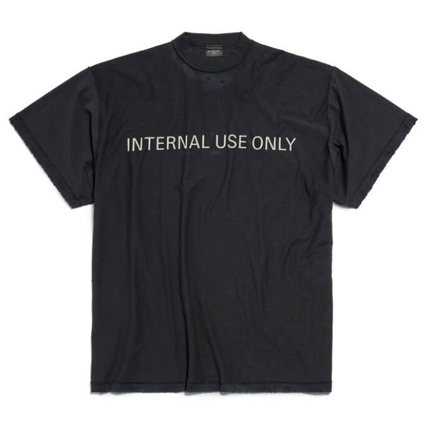 BALENCIAGA INTERNAL USE ONLY INSIDE-OUT T-SHIRT IN BLACK - Y022