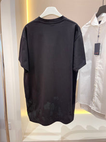 BALENCIAGA METAL BB STENCIL T-SHIRT OVERSIZED IN BLACK WHITE - Y033