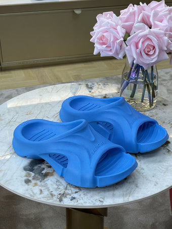 BALENCIAGA MOLD SLIDE SANDAL BLUE - E032