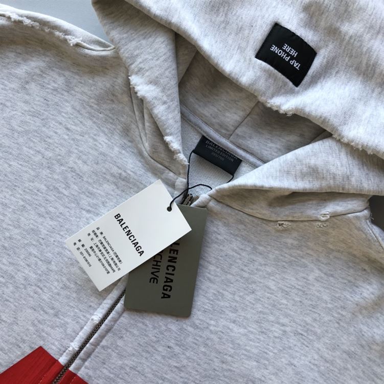 BALENCIAGA MUSIC ARCHIVE SERIES CONNECTED ZIP-UP HOODIE - BH004