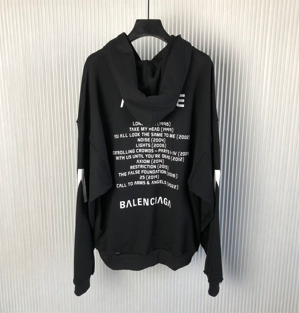 BALENCIAGA MUSIC ARCHIVE SERIES CONNECTED ZIP-UP HOODIE - BH005