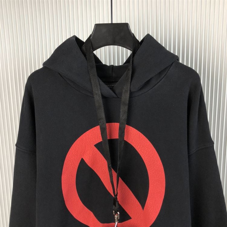 BALENCIAGA MUSIC BFRND SERIES HOODIE LARGE FIT IN BLACK FADED - BH002