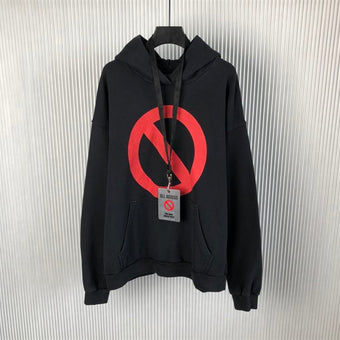 BALENCIAGA MUSIC BFRND SERIES HOODIE LARGE FIT IN BLACK FADED - BH002