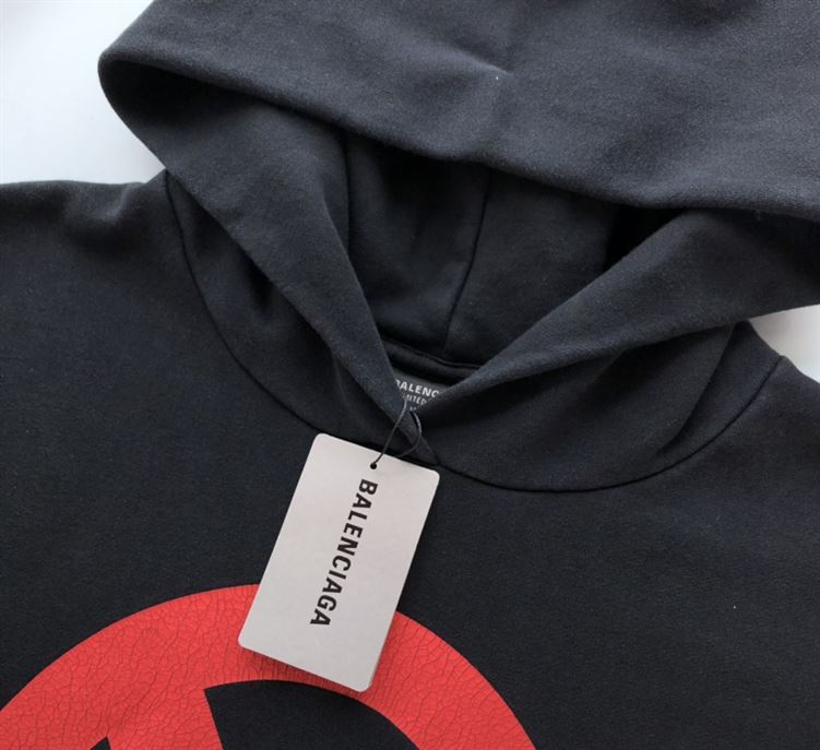 BALENCIAGA MUSIC BFRND SERIES HOODIE LARGE FIT IN BLACK FADED - BH002