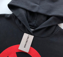 BALENCIAGA MUSIC BFRND SERIES HOODIE LARGE FIT IN BLACK FADED - BH002