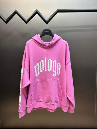 BALENCIAGA NOLOGO HOODIE MEDIUM FIT IN LIGHT PINK - BH008