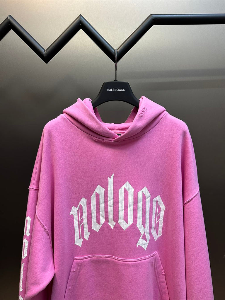 BALENCIAGA NOLOGO HOODIE MEDIUM FIT IN LIGHT PINK - BH008