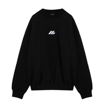 BALENCIAGA OVERSIZED BLACK COTTON SWEATSHIRT WITH LOGO - BH012