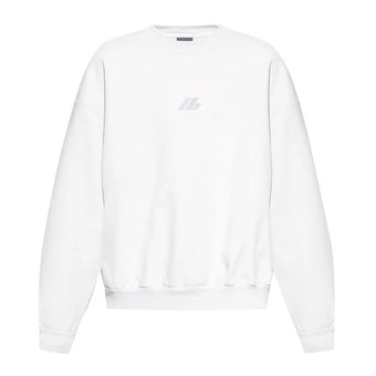 BALENCIAGA OVERSIZED WHITE COTTON SWEATSHIRT WITH LOGO - BH013