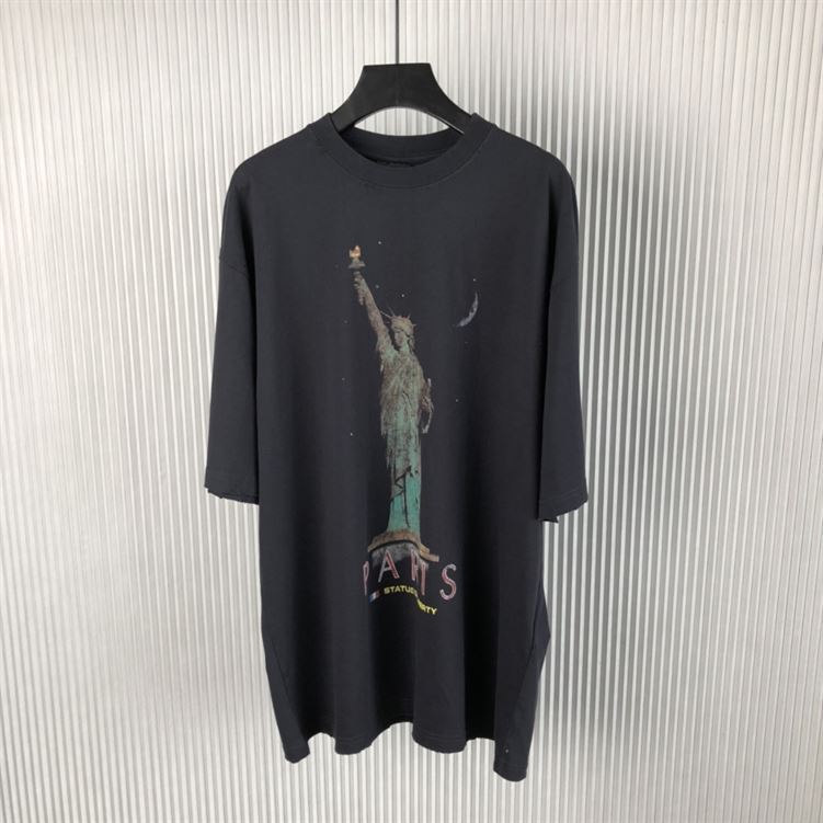 BALENCIAGA PARIS LIBERTY T-SHIRT MEDIUM FIT IN BLACK - Y005