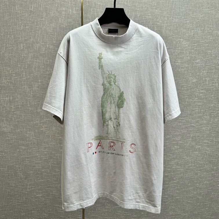 BALENCIAGA PARIS LIBERTY T-SHIRT MEDIUM FIT IN OFF WHITE - Y006