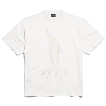 BALENCIAGA PARIS LIBERTY T-SHIRT MEDIUM FIT IN OFF WHITE - Y006