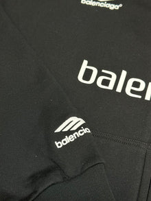 BALENCIAGA PARIS SOCCER ZIP-UP HOODIE MEDIUM FIT IN BLACK WHITE - BH003